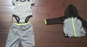 Baby  Boys Gray Black & Lime Nike 3pc